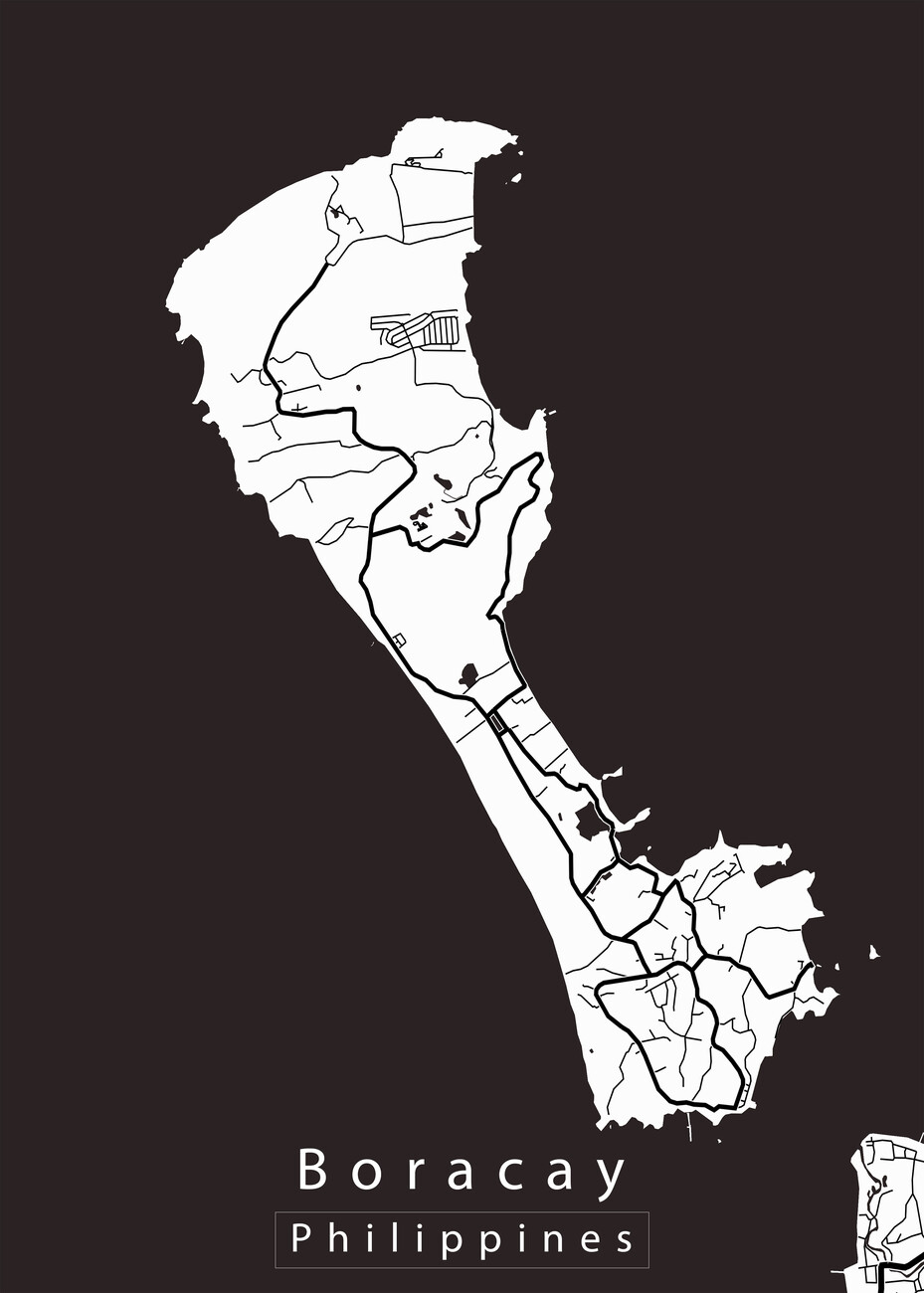 philippine map black and white