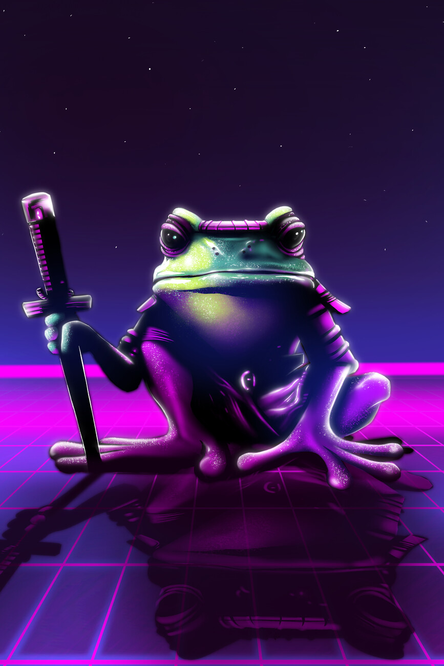 Download Round Shape Kawaii Frog In White Wallpaper | Wallpapers.com