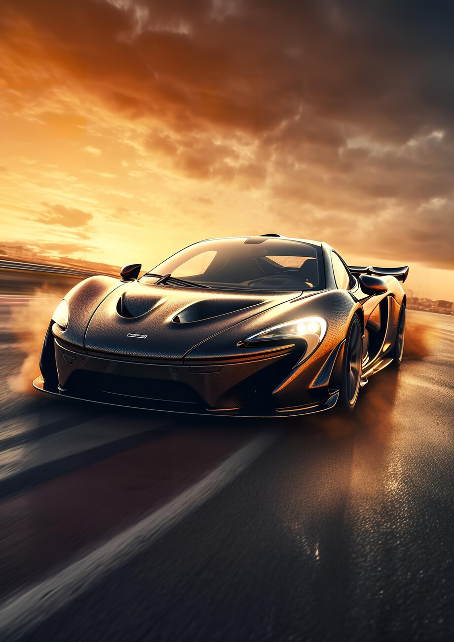 Wall Art Print P1 McLaren Sport Car on the Highway