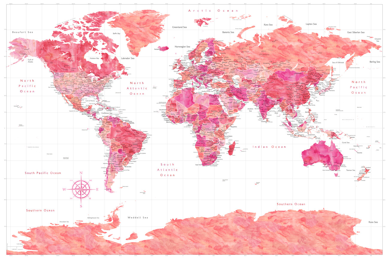 watercolor world map desktop wallpaper