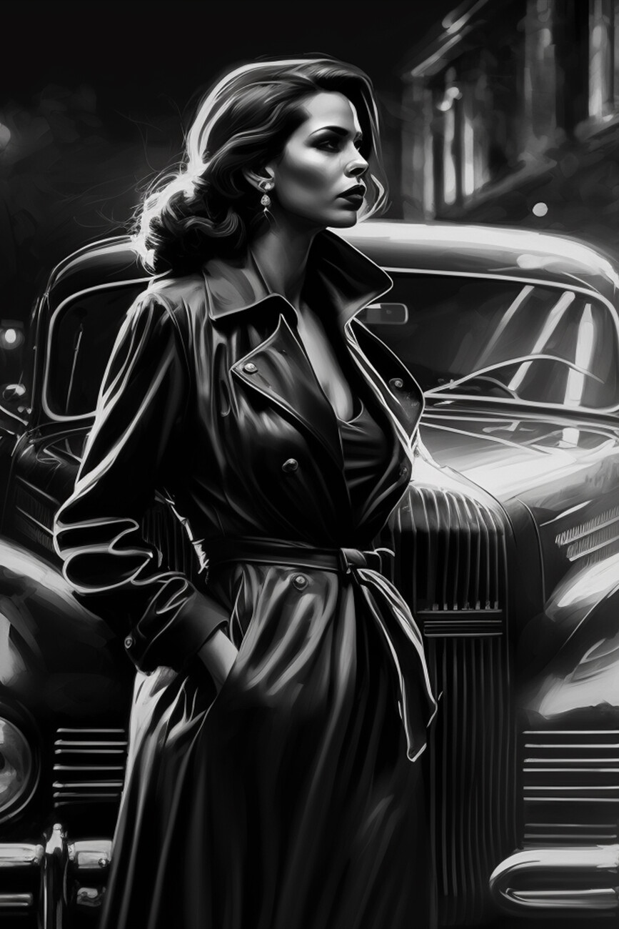 Künstlerische Illustration | Boss Lady Noir Film, L.A. Noir Poster, Black &  White Woman | Europosters