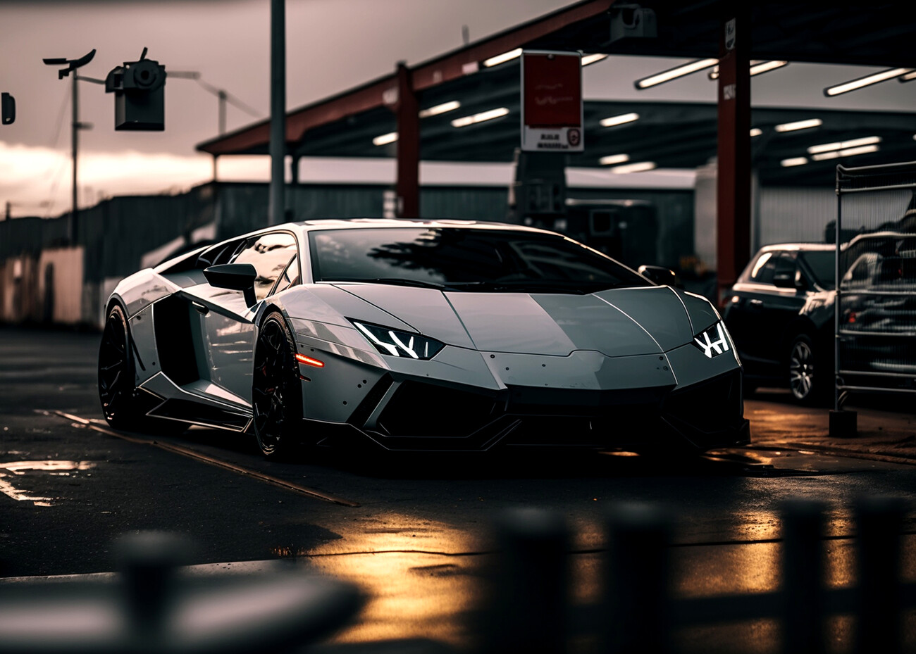 lamborghini aventador birds eye view