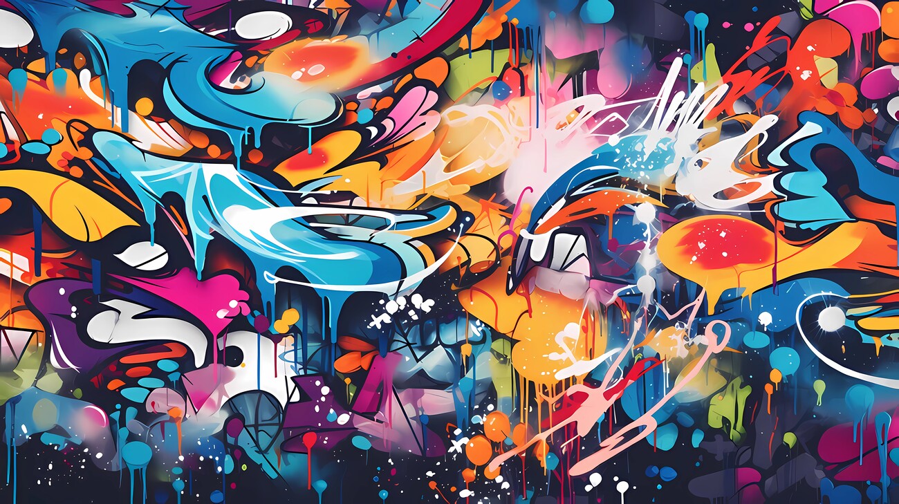 Wall Art Print Gigant Size Graffiti Wallpaper Unleashing Colorful Urban Art, Gifts & Merchandise