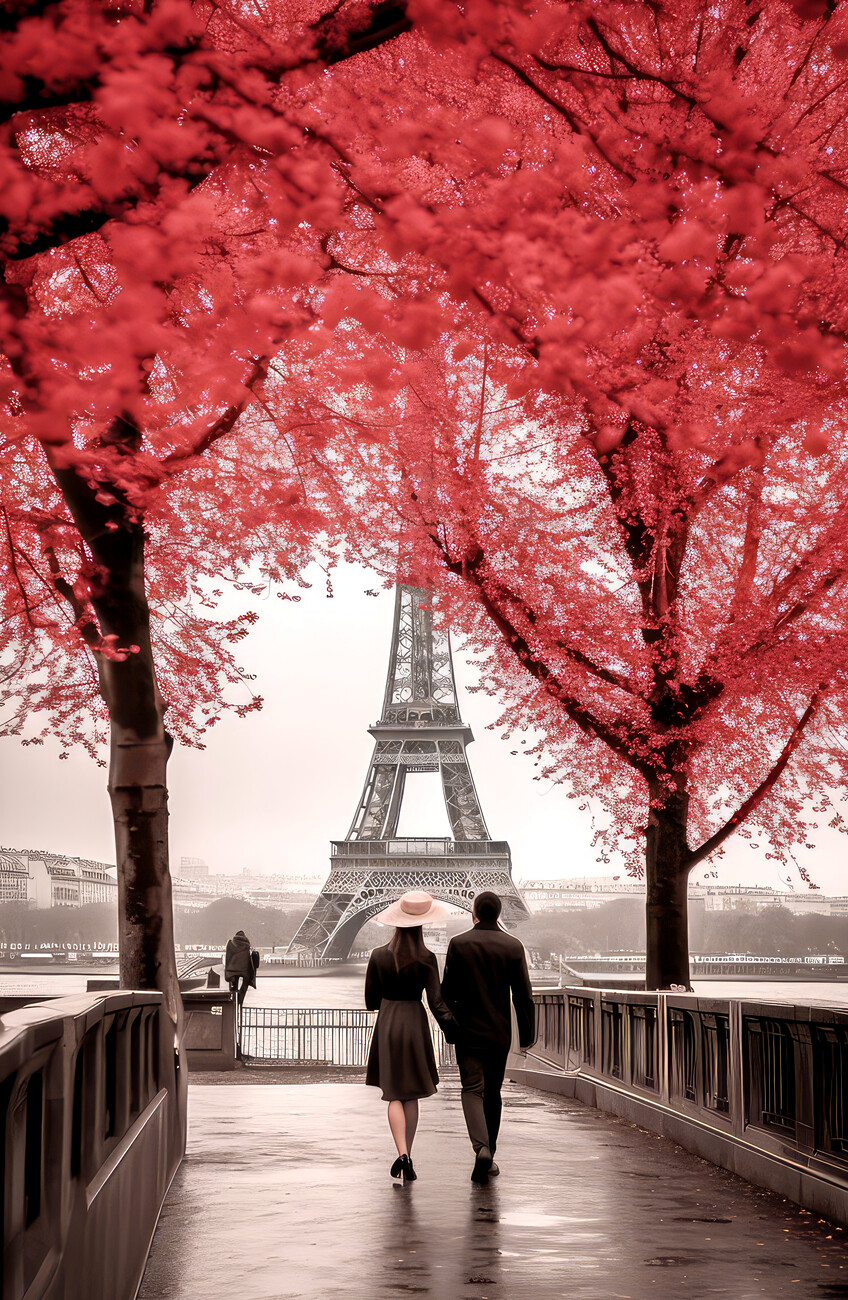 eiffel tower love pink wallpaper