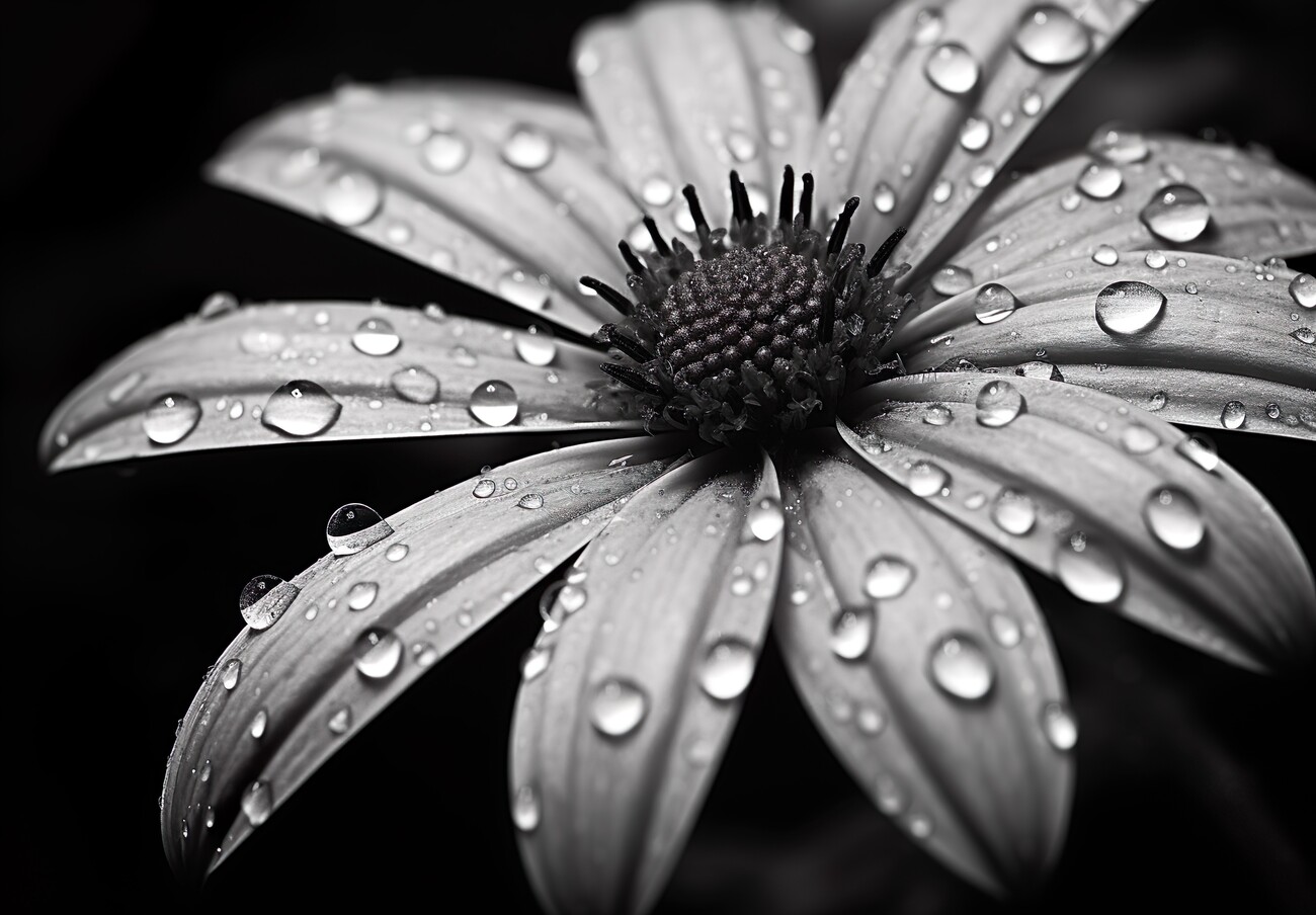 black and white flower