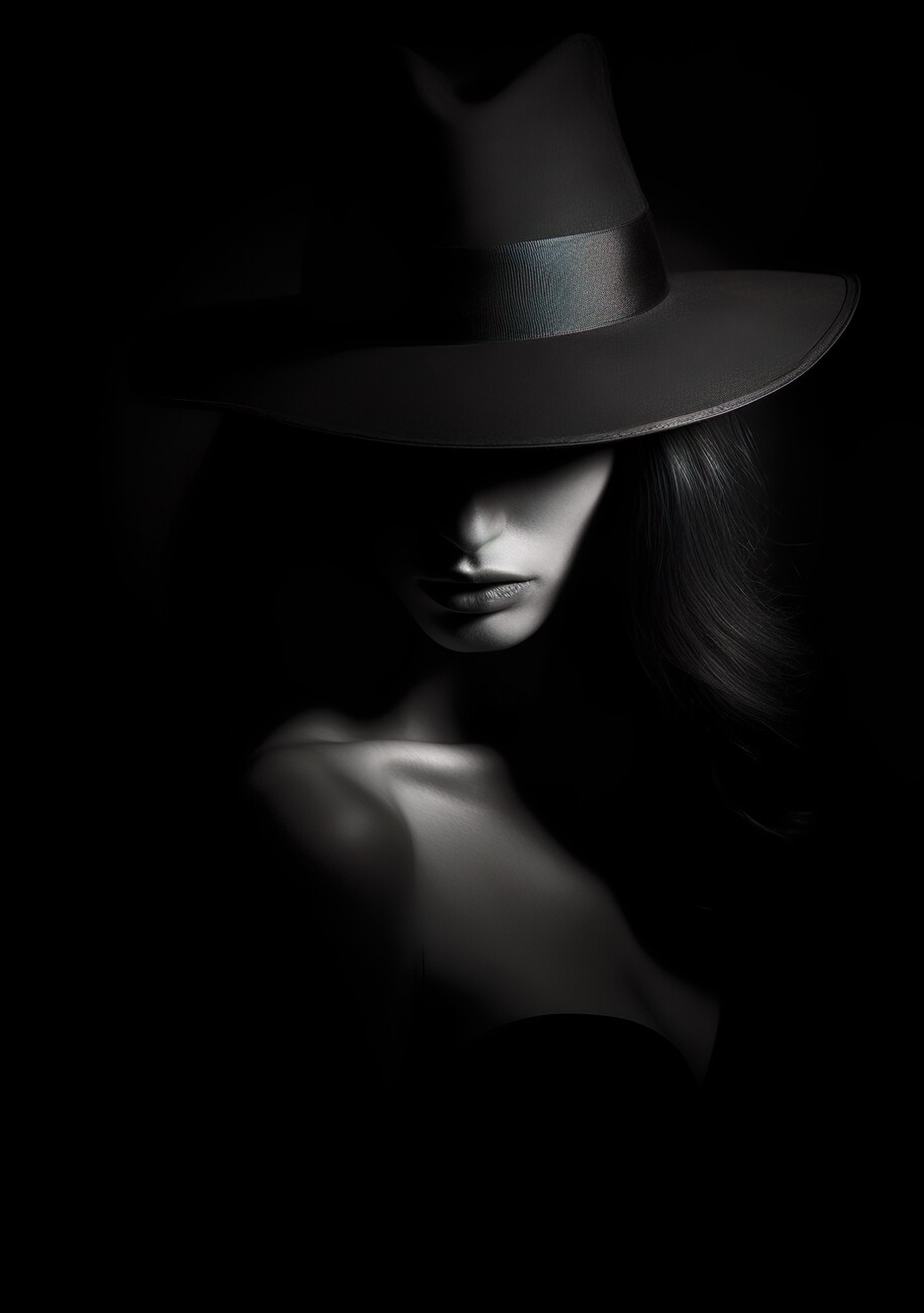 mystery woman with hat