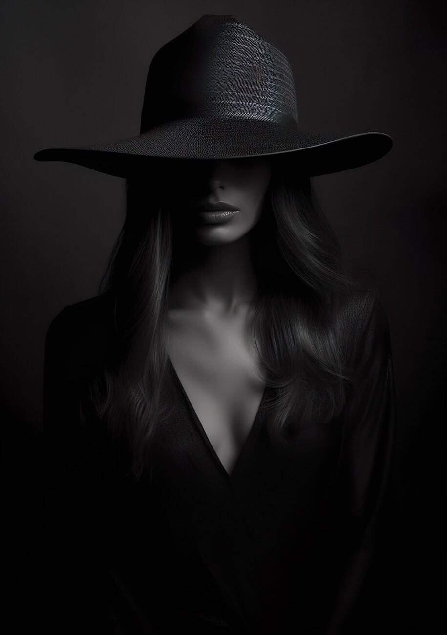 mysterious woman in black