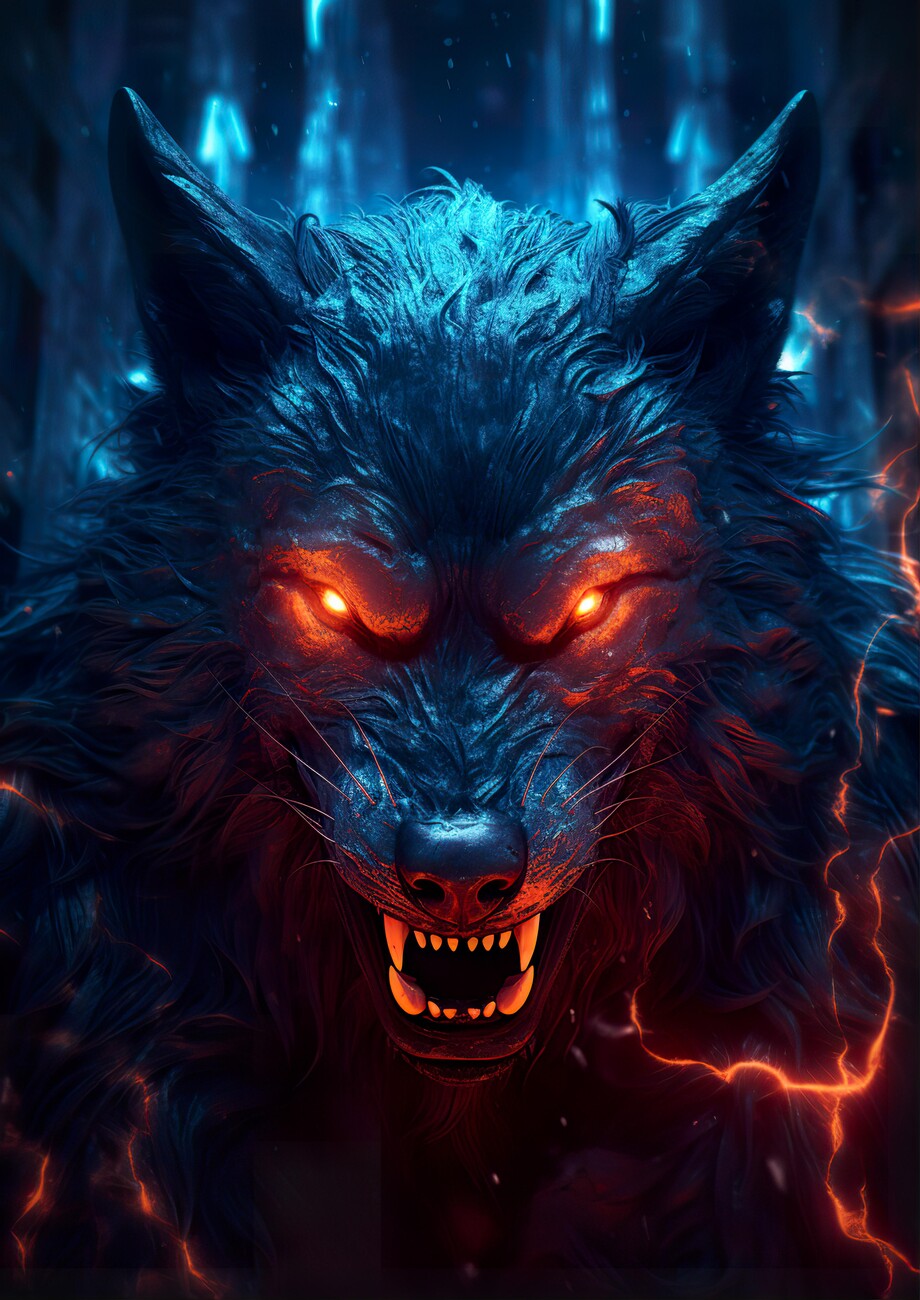 Premium Photo  Scary black werewolf illustration full body