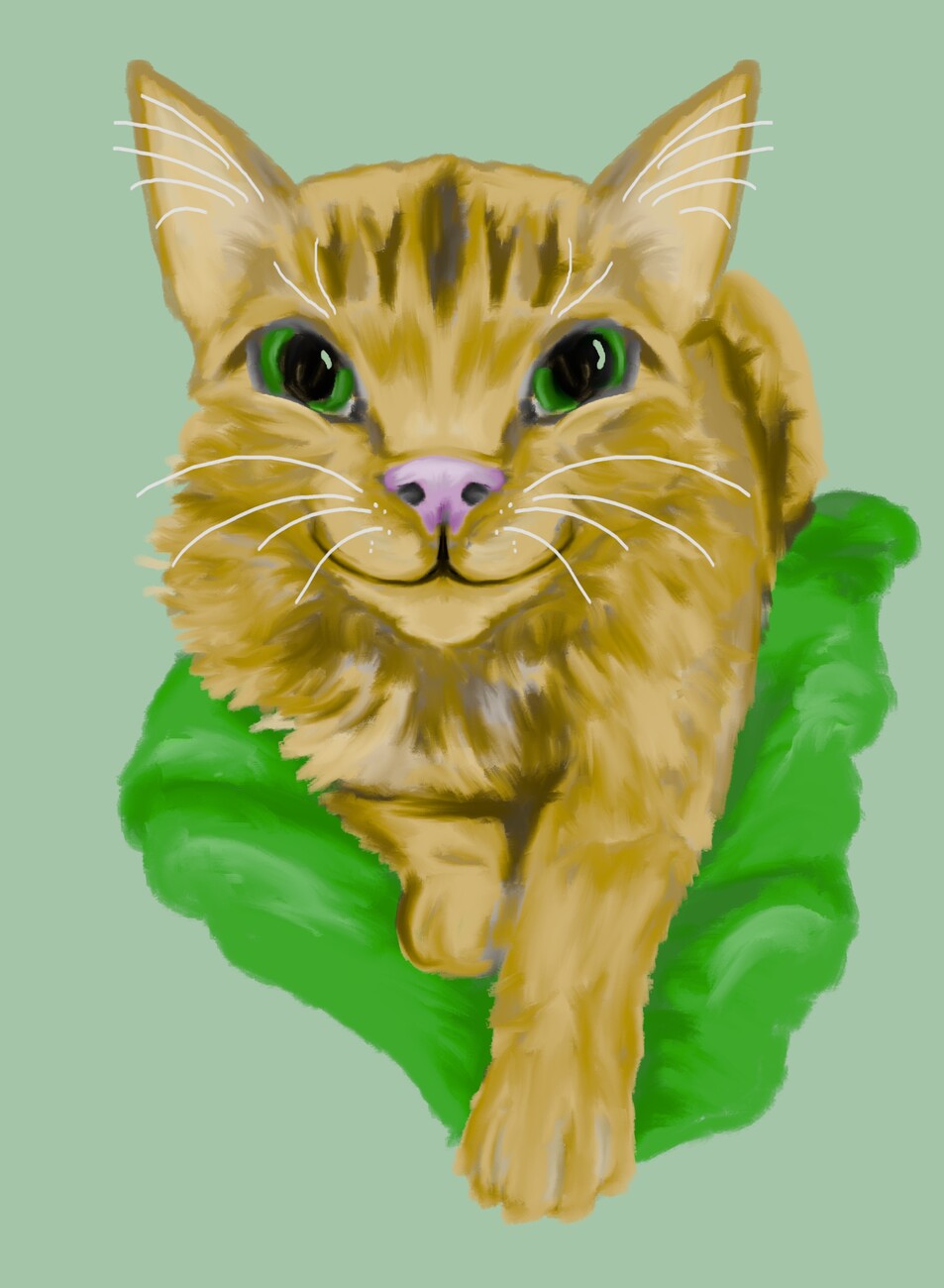 smiling kitten drawing