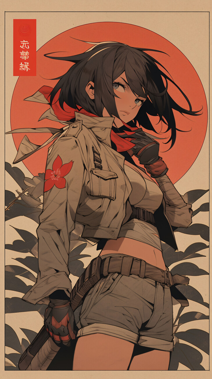 Lámina Anime Titan Slayer Japandi Ukiyoe Aesthetic