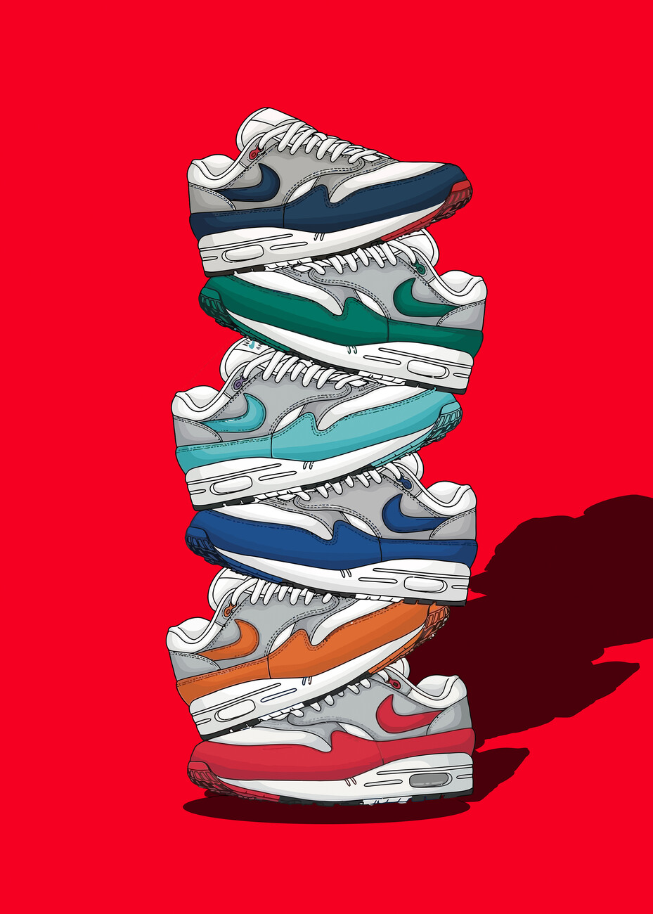 Air Force 1 Sneakers Graffiti Style Wall Art