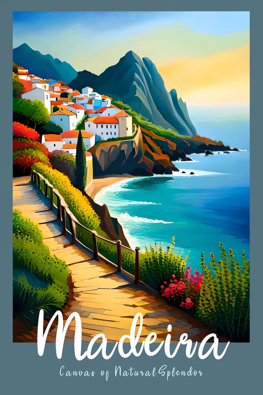 Funchal Madeira Framed Canvas Leather Print/large Wall 