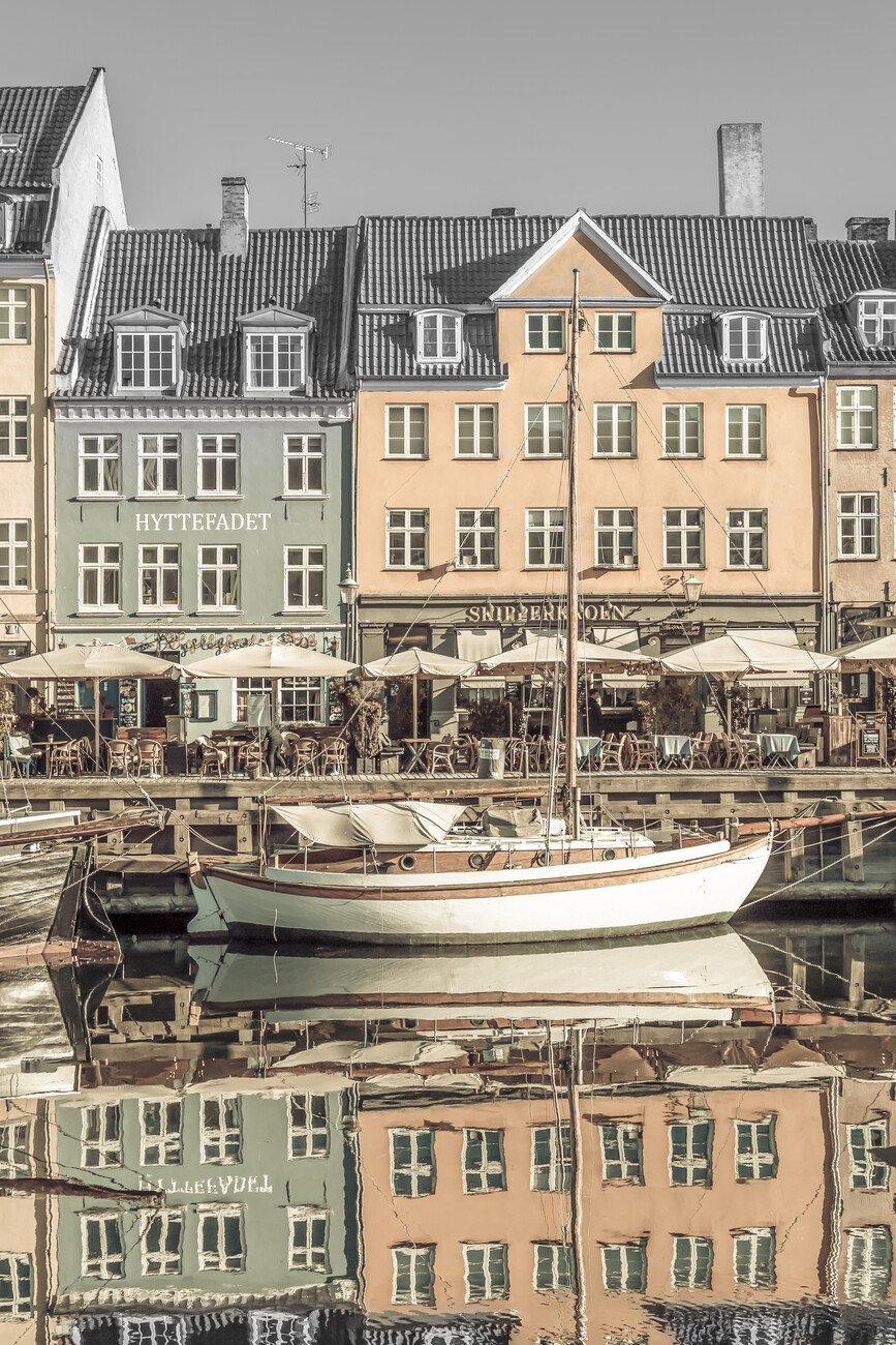 Wallpaper Copenhagen Denmark Canal Flag Riverboat Houses Cities