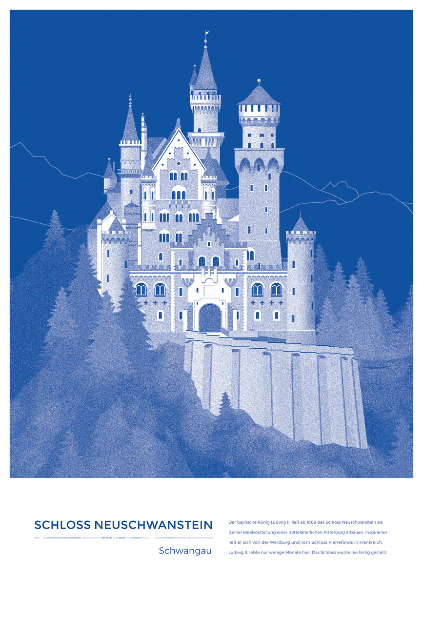 Illustrazione artistiche, Michael Kunter - Schloss Neuschwanstein  Schwangau