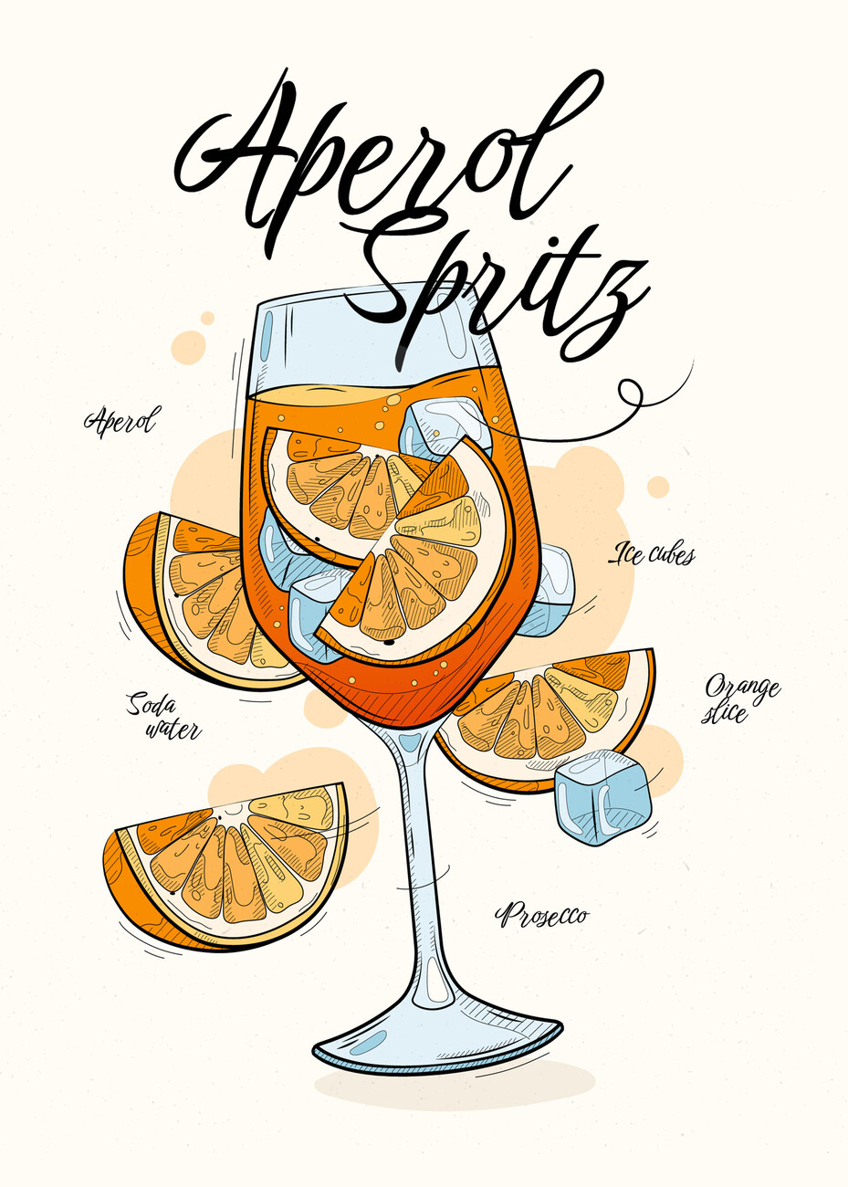Illustration Aperol Spritz Cocktail