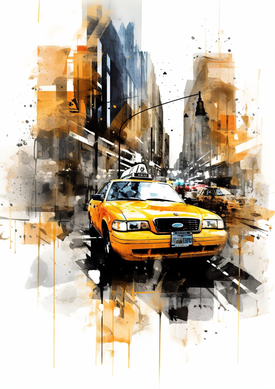 Láminas decorativas para enmarcar, Taxi - New York City
