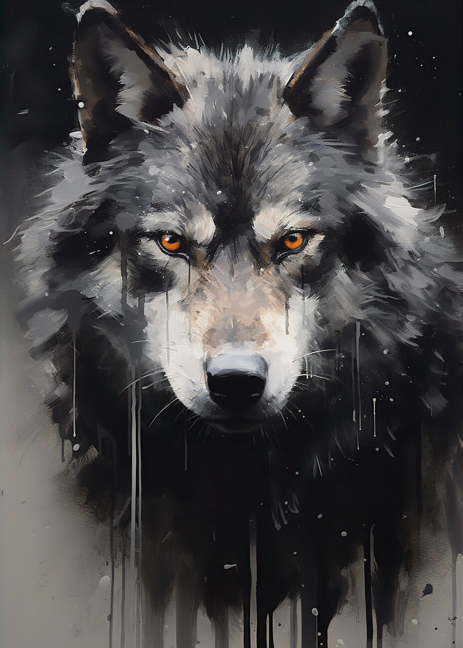 Láminas decorativas para enmarcar, Wolf - Abstract Animal