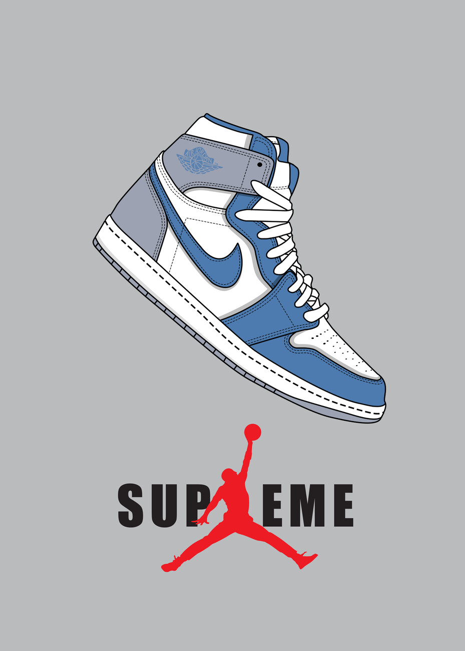 Wall Art Print Supreme x jordan, Gifts & Merchandise