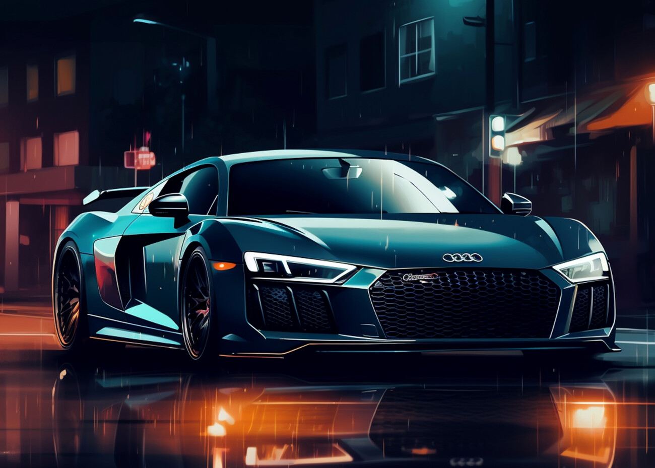 Art Poster Audi R8 Sport Car in New York