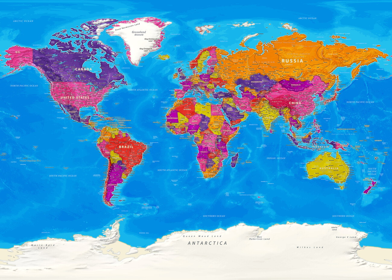 Tableau carte du monde à bord - 90 x 60 cm