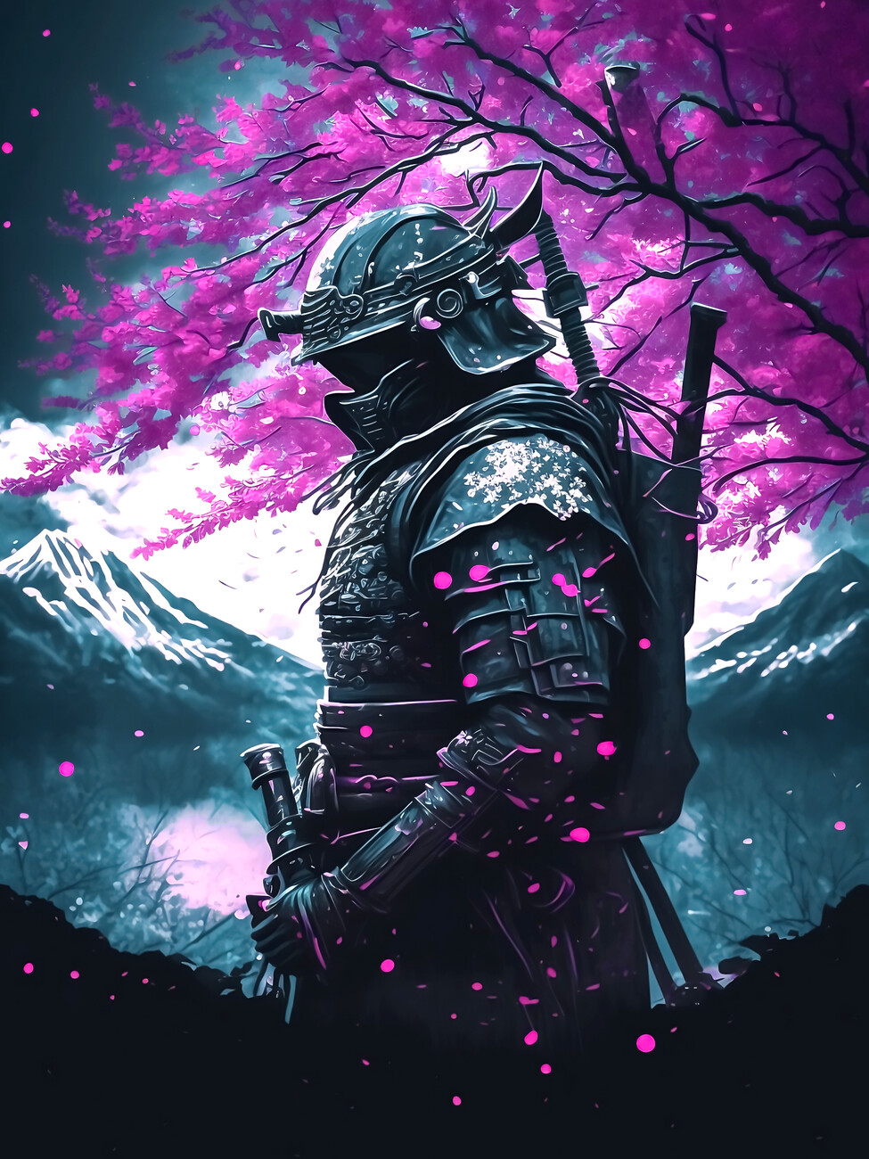 Impression d'art Japanese Samurai (Cherry blossom) / Samurai Poster