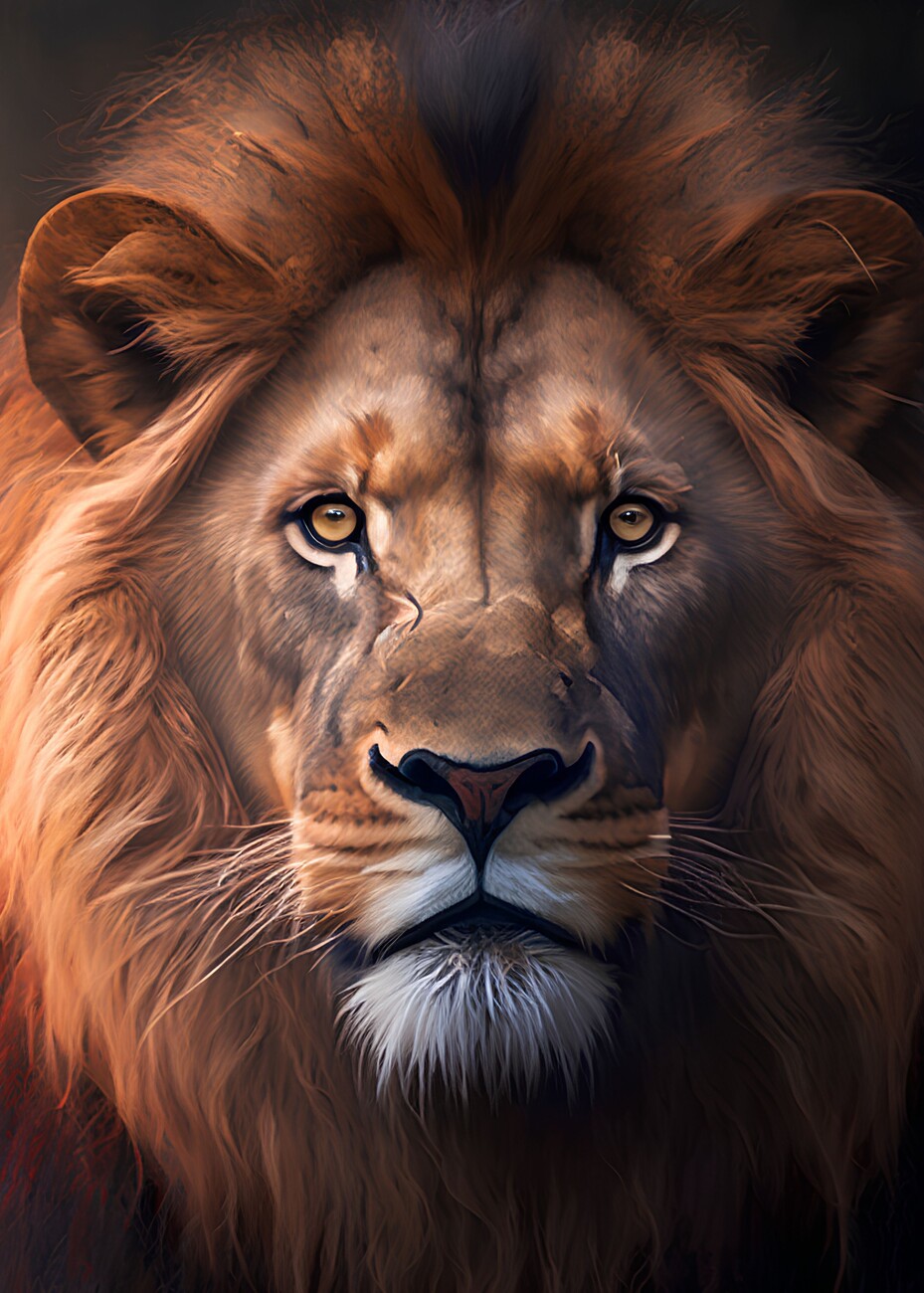 Wall Art Print, Lion Face