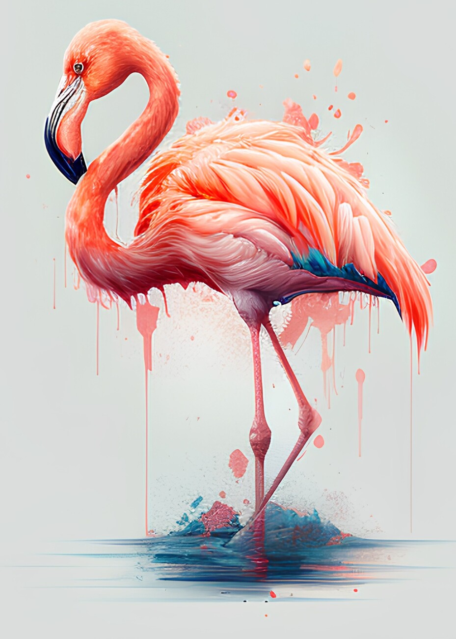 flamingo painting watercolor