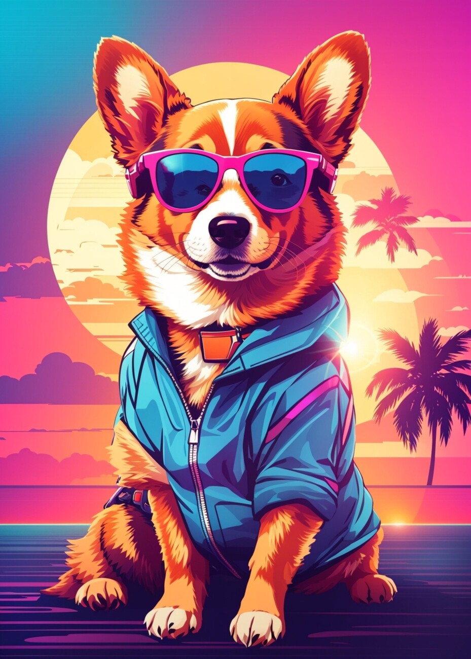 Wall Art Print | Corgi Dog Portrait | Europosters