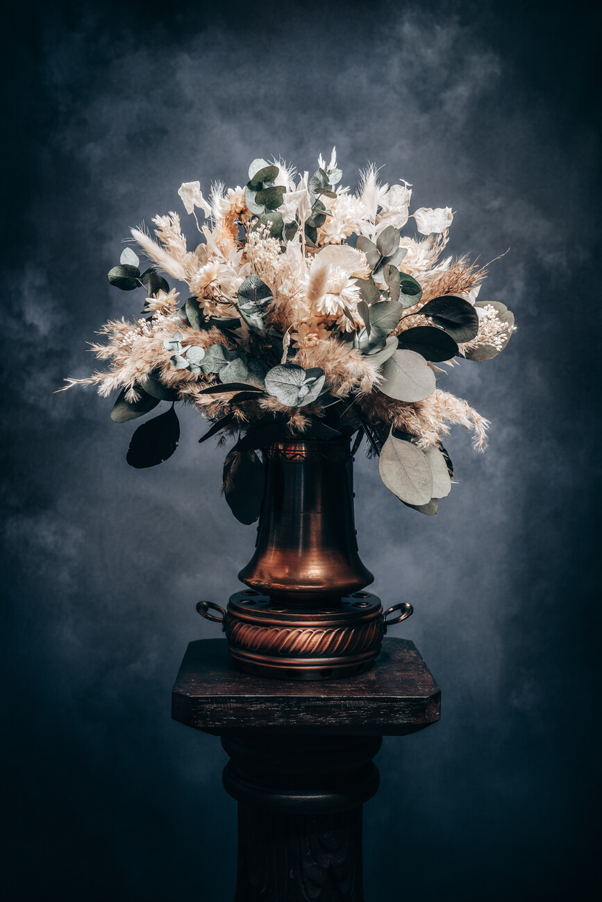 Premium Photo  Minimalistic still life with a bouquet of dried