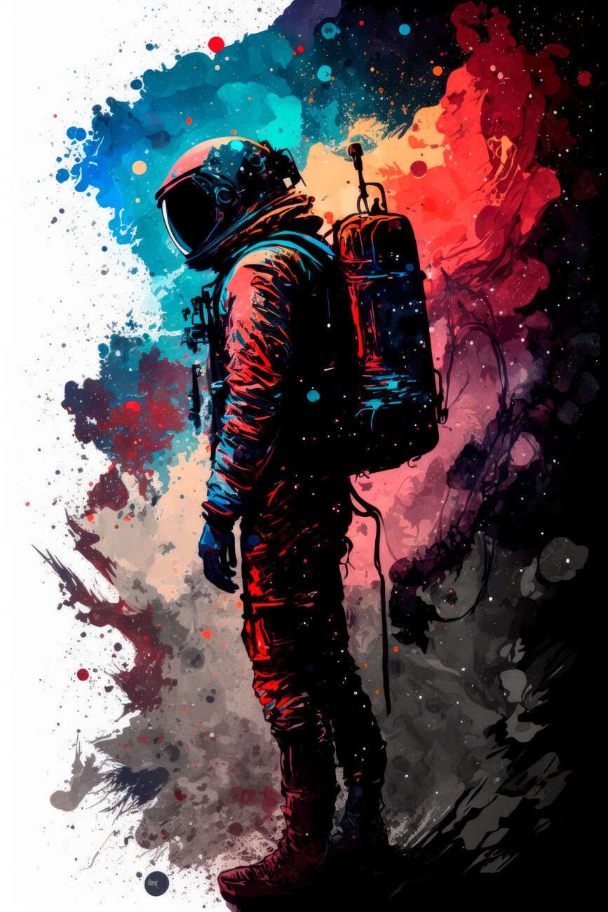 astronaut mural