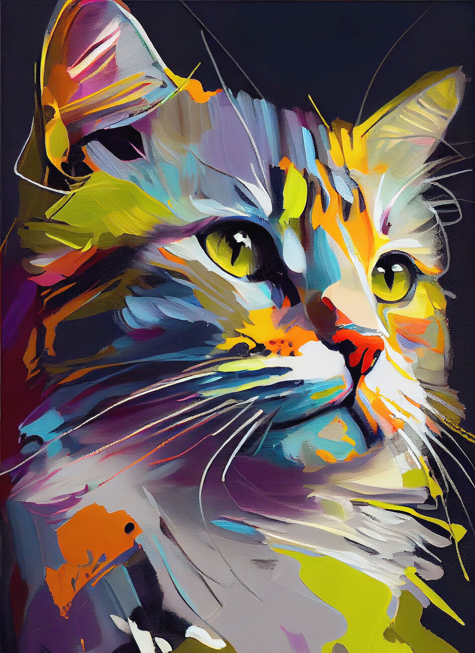 Wall Art Print, Cute Cat