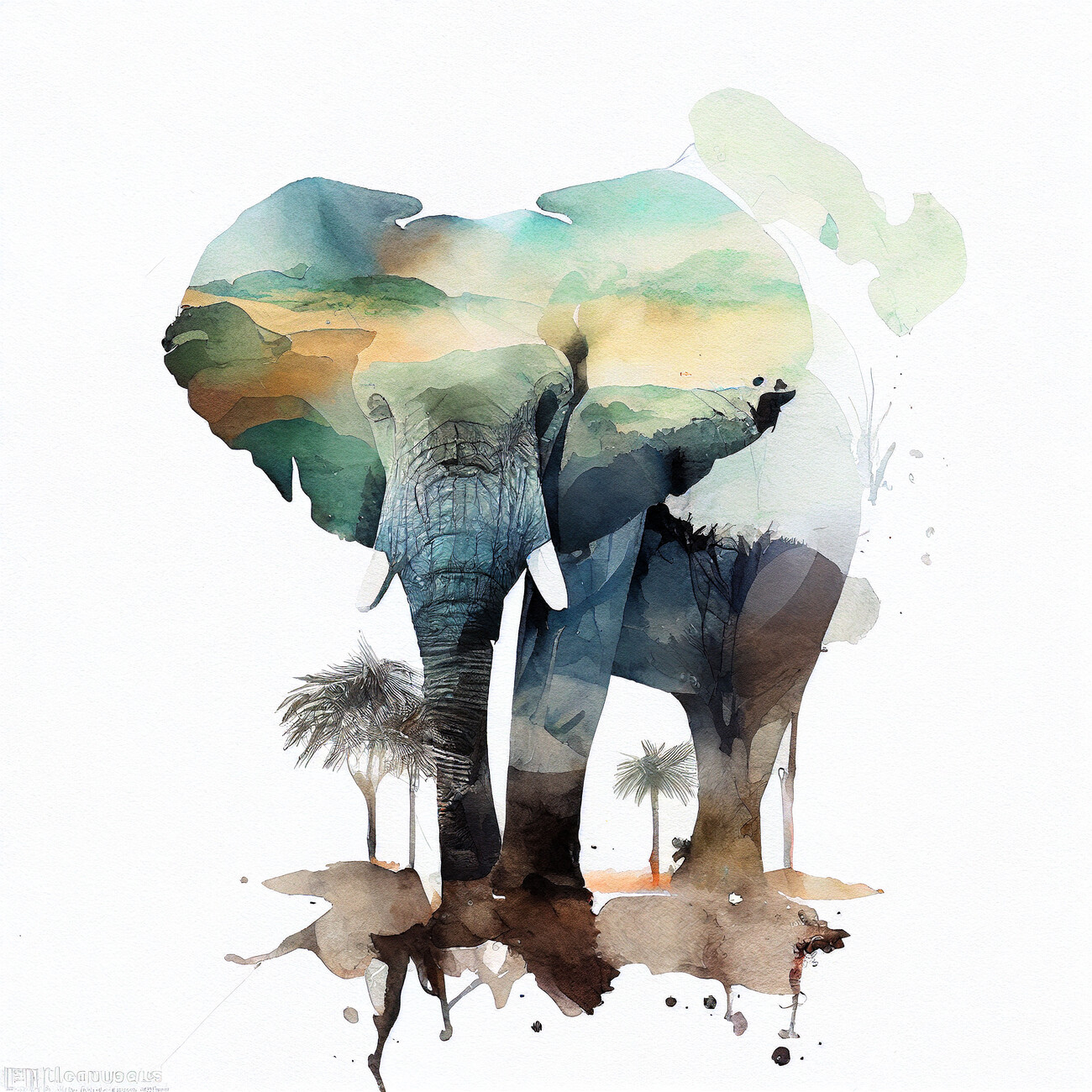 african elephant painting