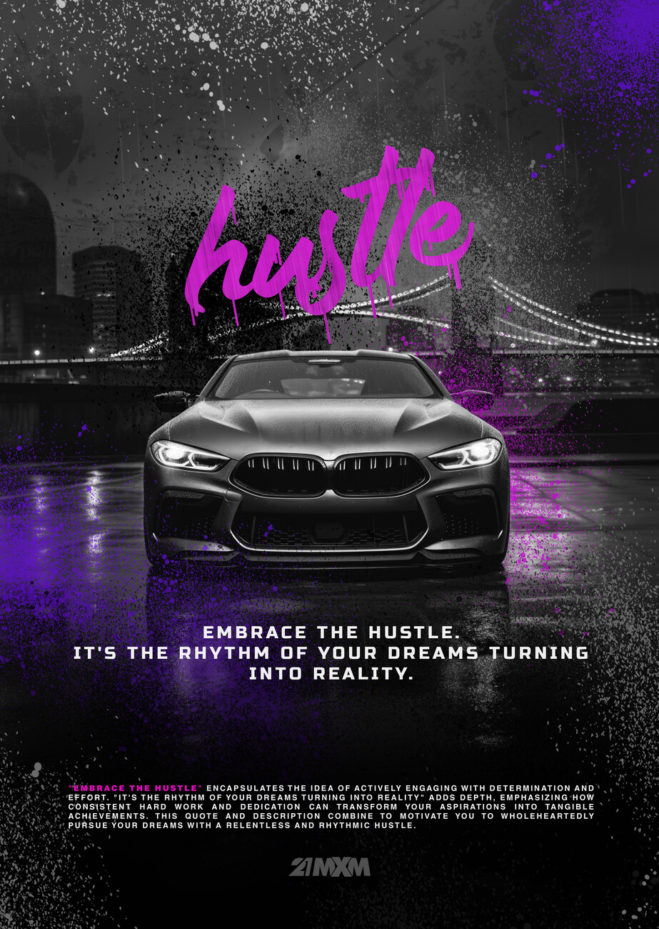 Art Poster Embrace the Hustle - BMW M8 'Hustle' Poster