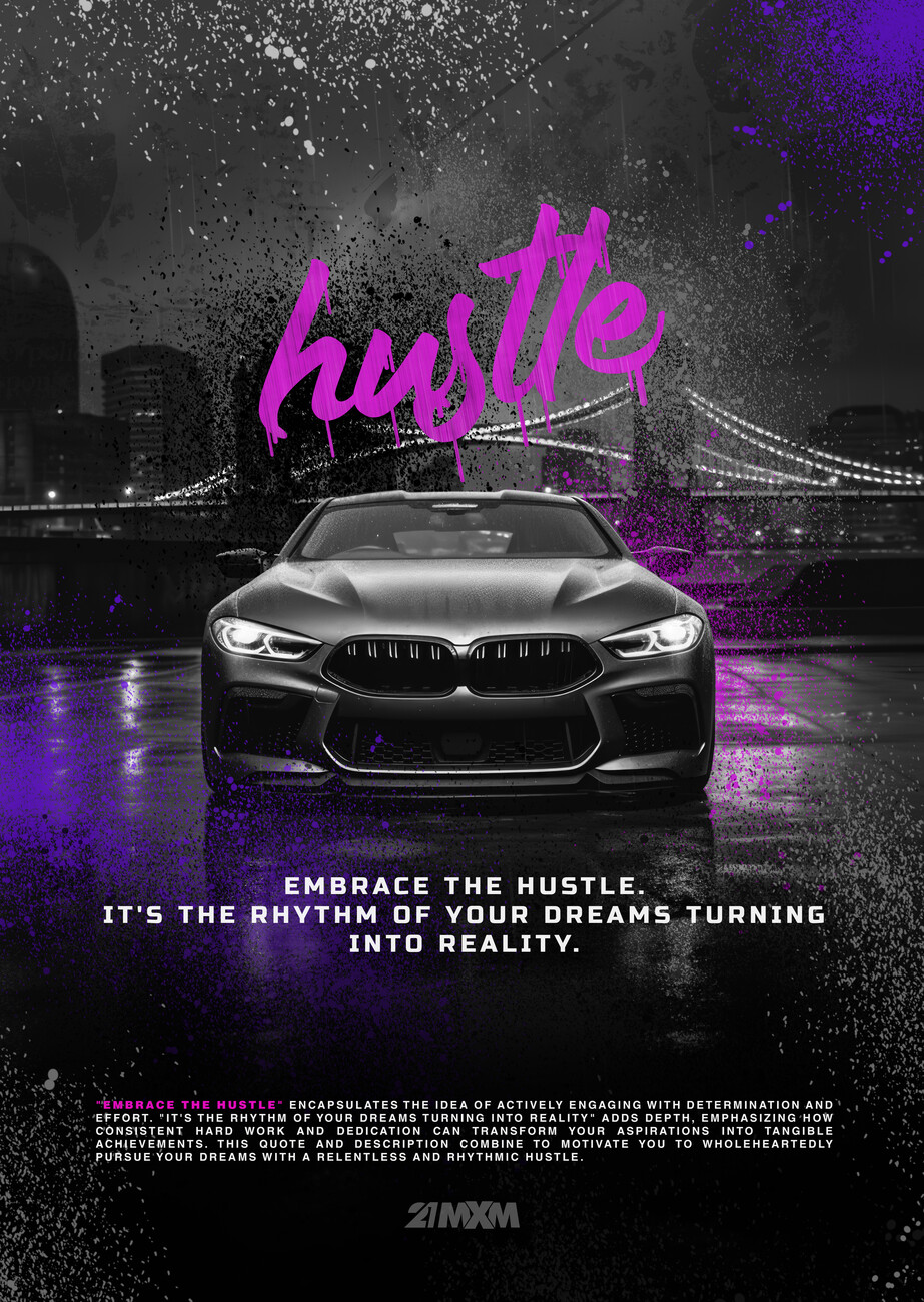 Canvas print Embrace the Hustle - BMW M8 'Hustle' Poster