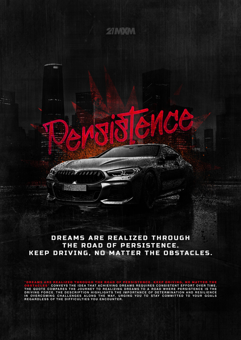 Wall sticker Drive with Persistence - BMW M8 'Persistence' Poster