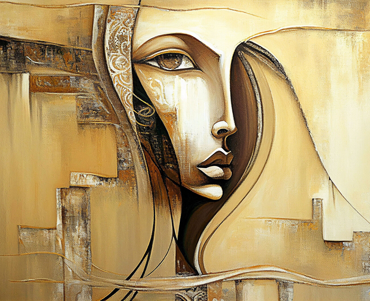 | art, Künstlerische art Figurative Illustration Abstract Female Europosters prints in Face wall |