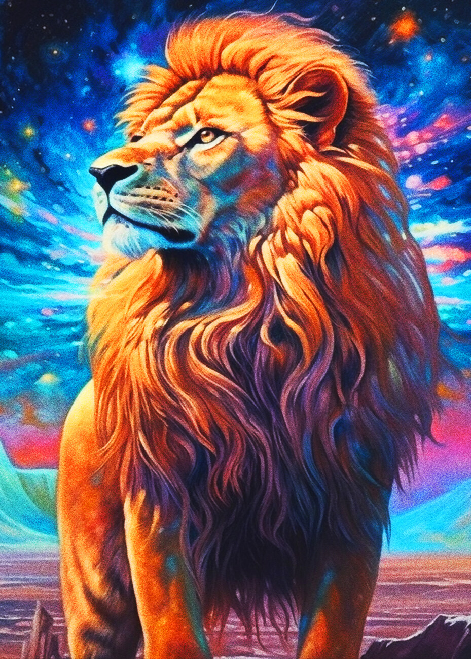 Poster Metal Lion Pop Art