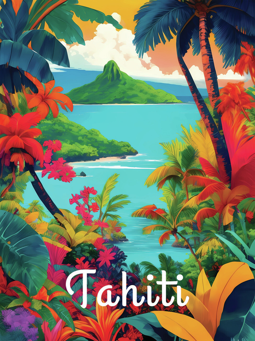 Wall Art Print | Tahiti French Europosters | Poster Travel Polynesia