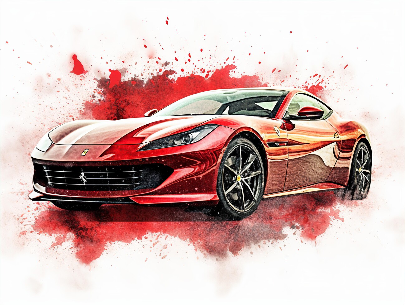 Autocollant Ferrari 4 - Taille et coloris au choix