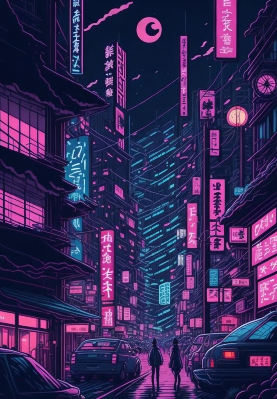 Anime Night City HD Wallpapers - Wallpaper Cave