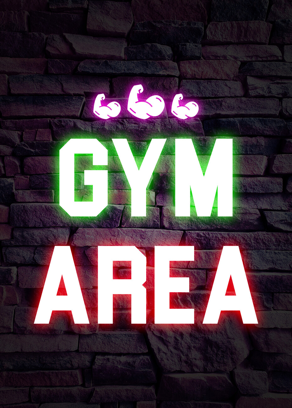 Umělecký tisk Gym Area - Gym Neon Quote