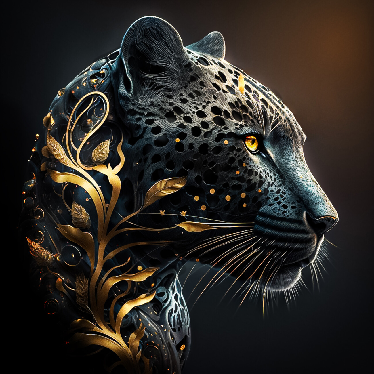 Illustration Golden Black Panther