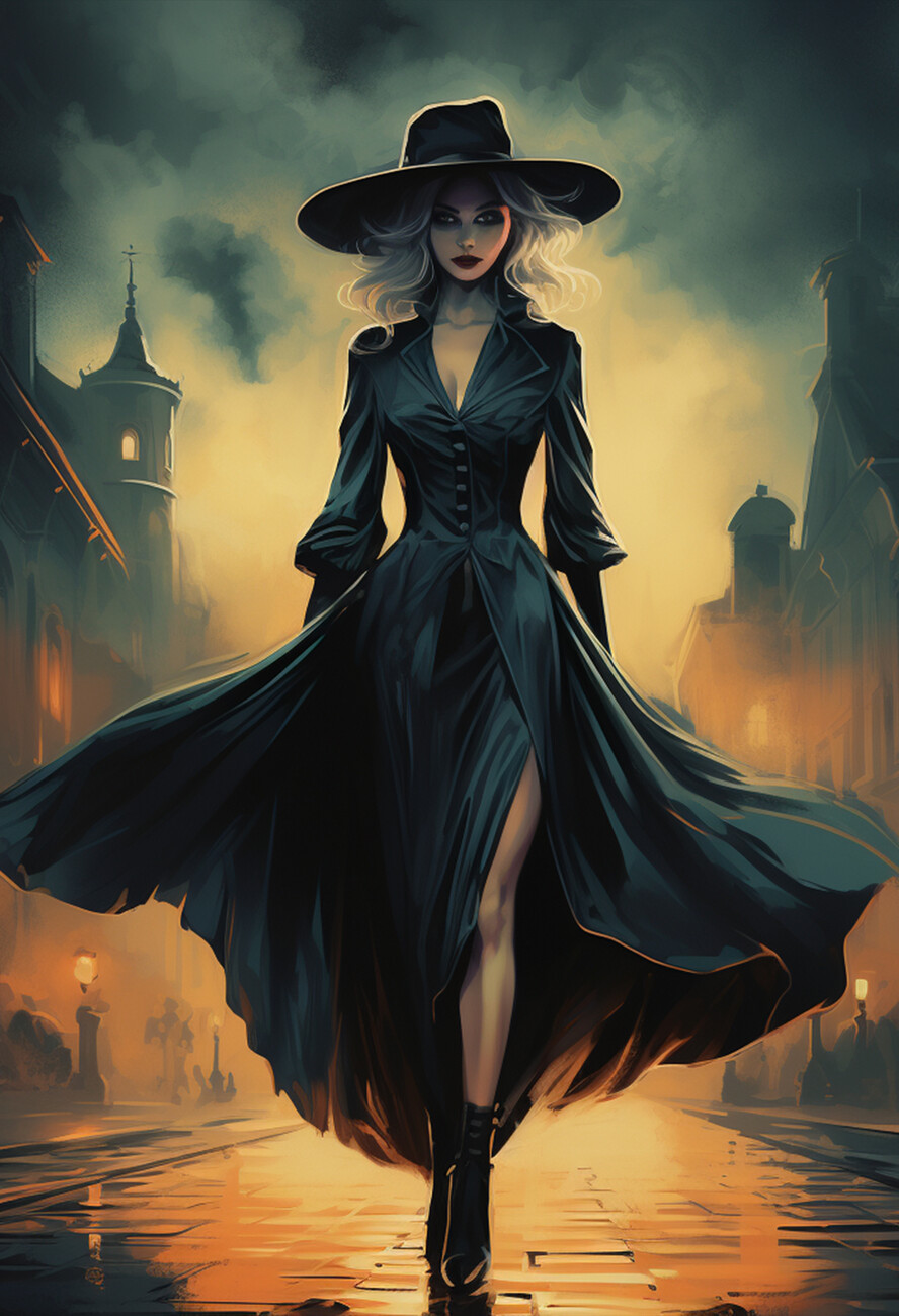Ilustração The Blonde Witch Poster, Halloween