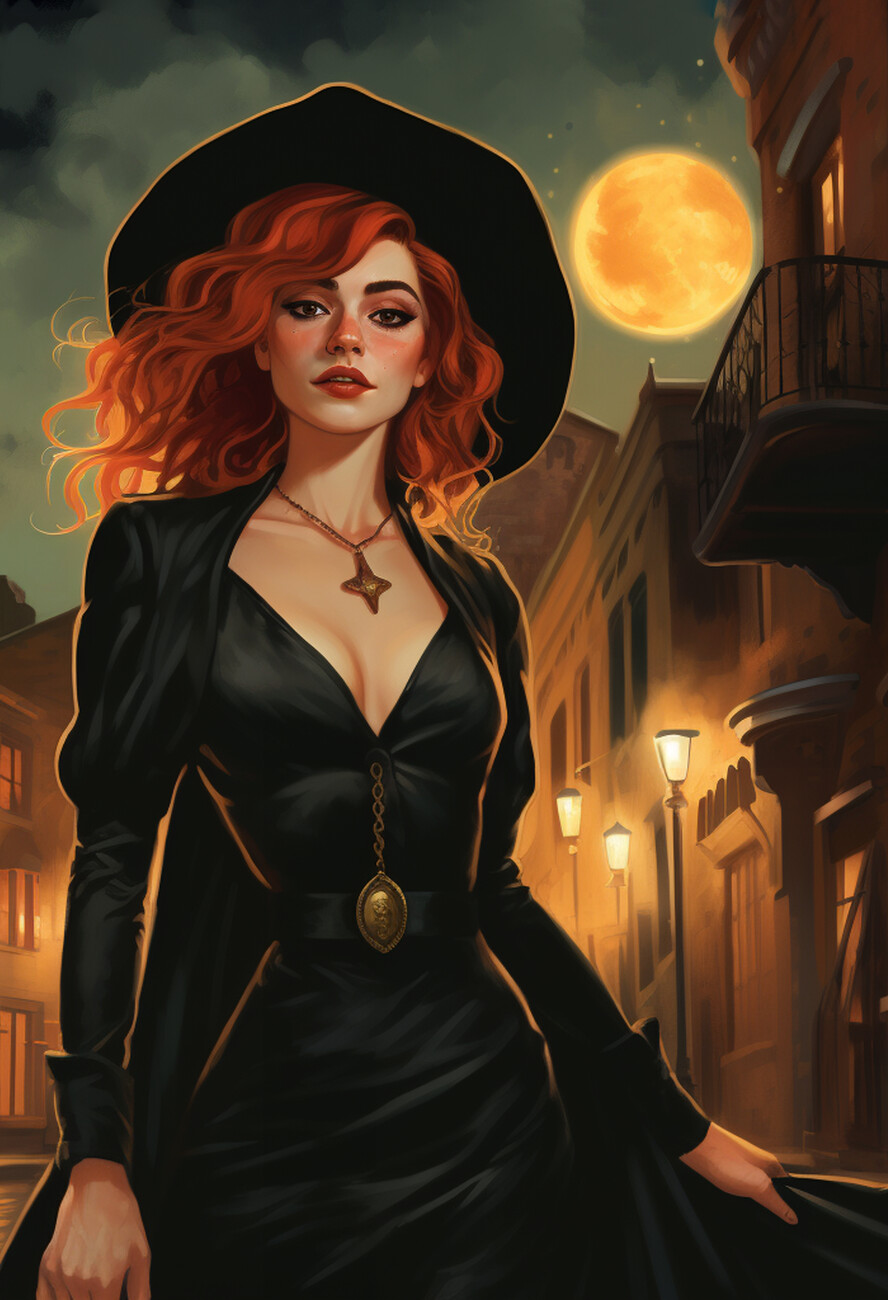 Witch　Print　Beautiful　The　Halloween　Ginger　Poster,　woman　Poster,　Wall　Art