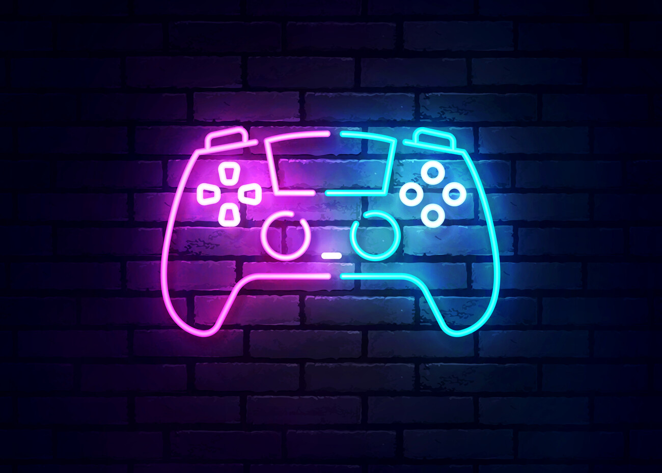 Quadro su tela, Iscrizione per il giocatore Neon Gaming - 150x50