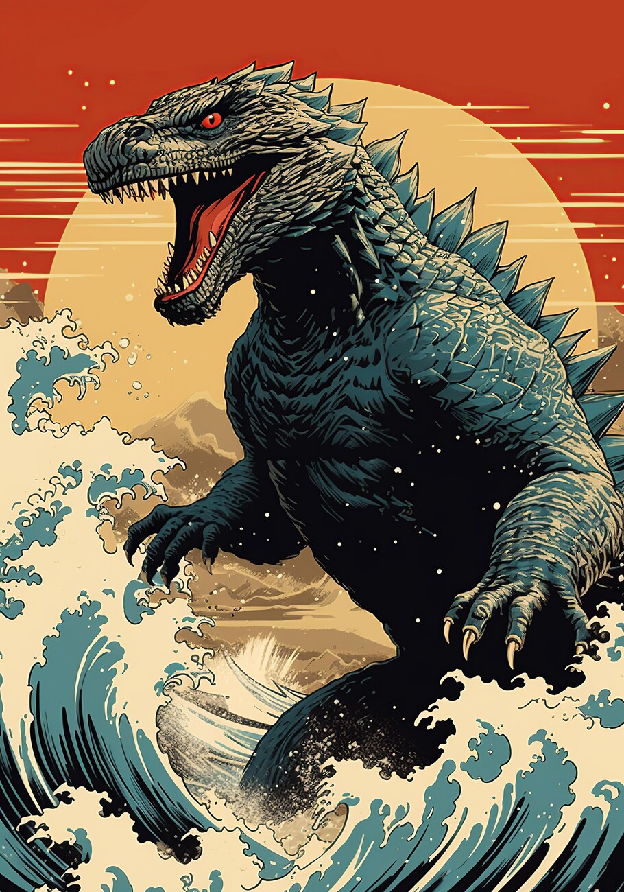 Wall Art Print Godzilla Japan, Gifts & Merchandise