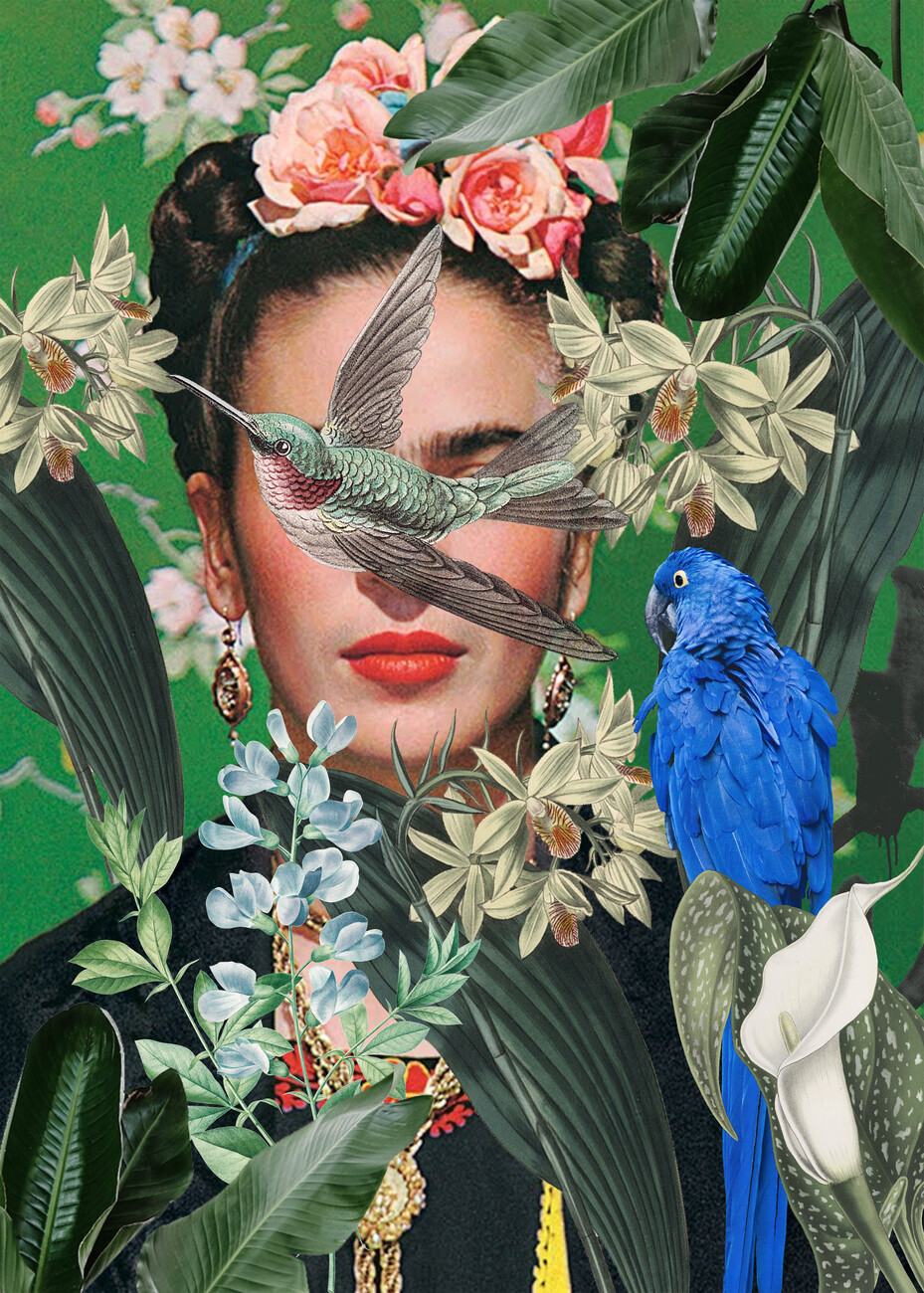 Illustration Frida Kahlo tropical