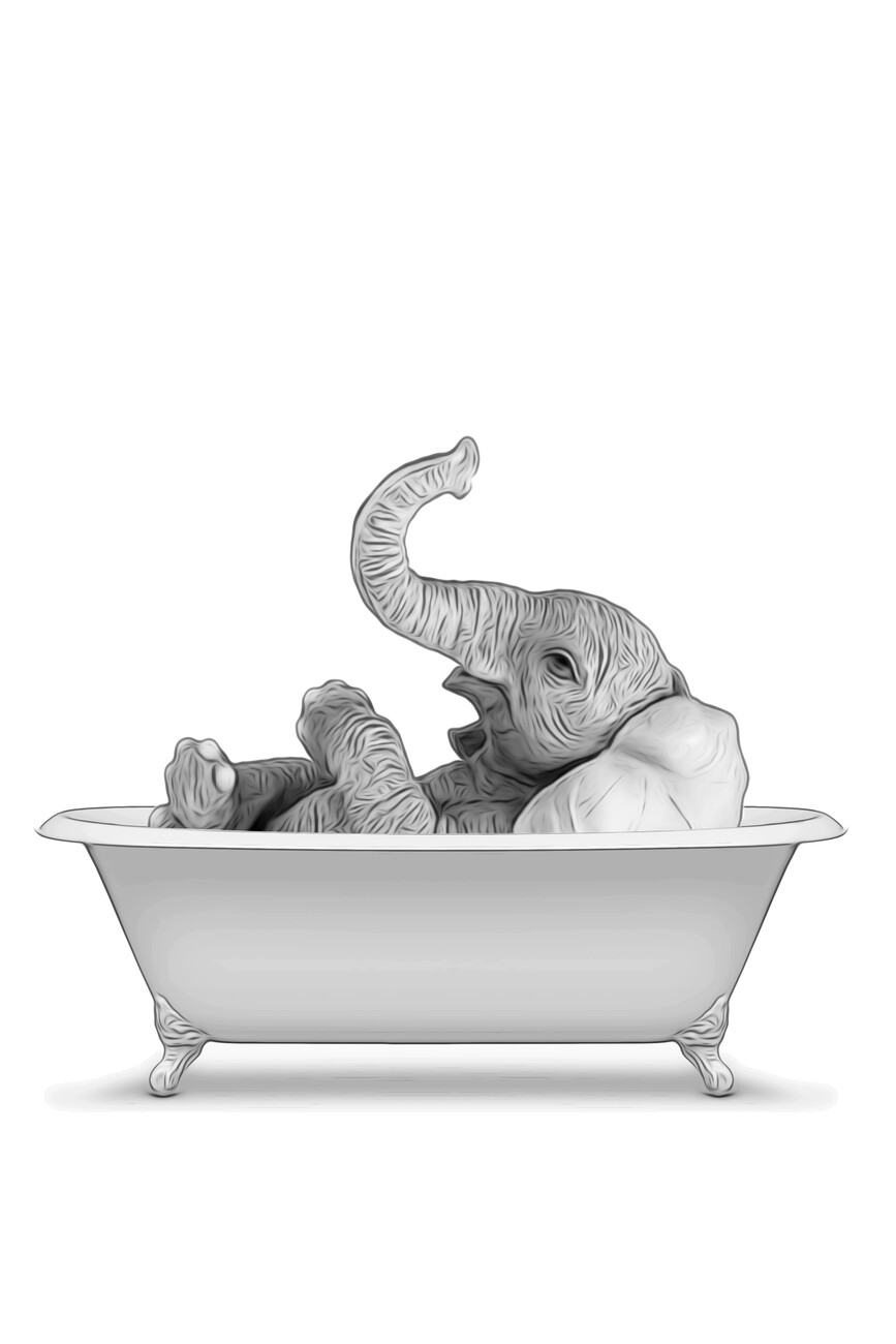 vintage bathtub illustration