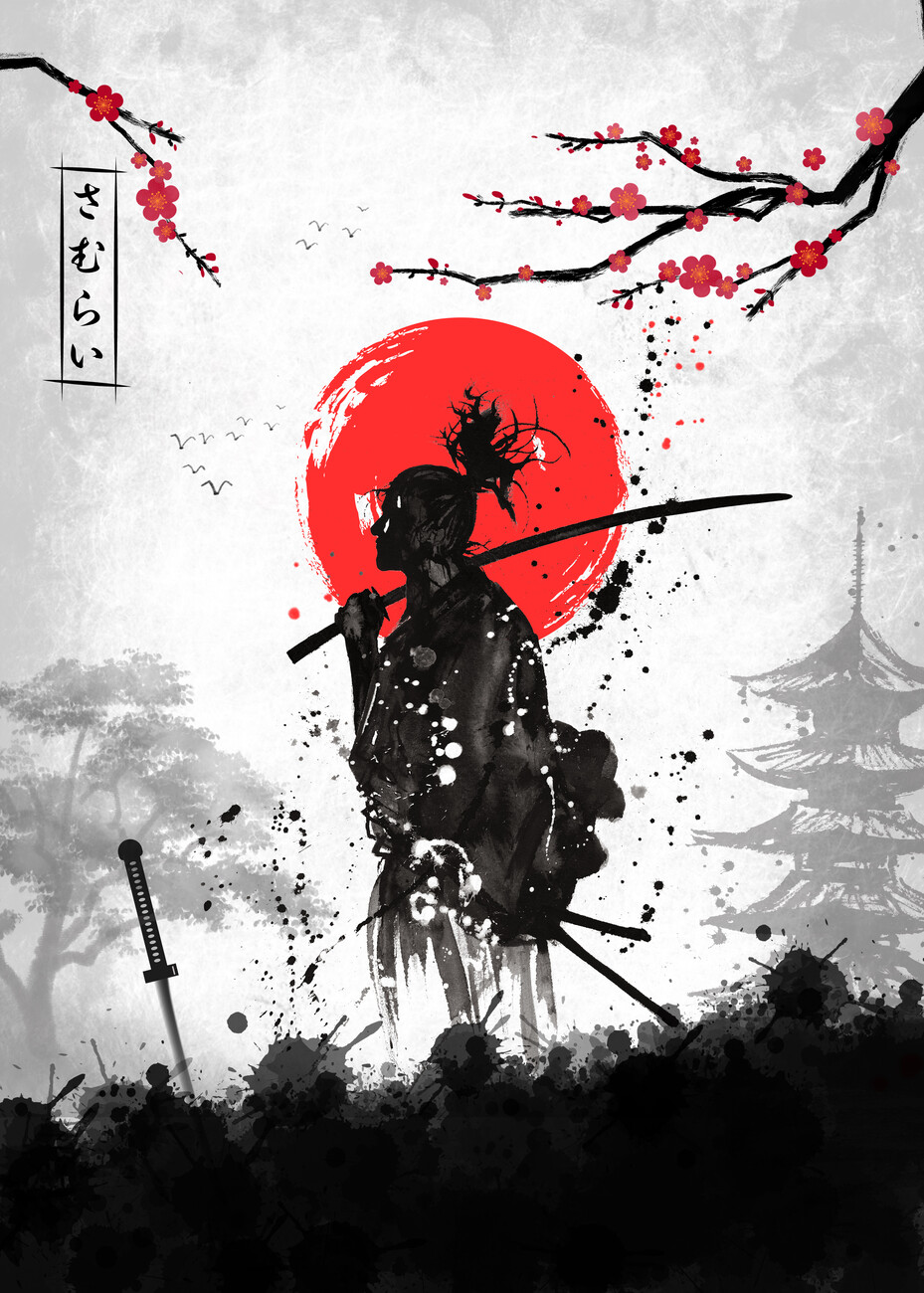 Wall Art Print Samurai Warrior, Gifts & Merchandise