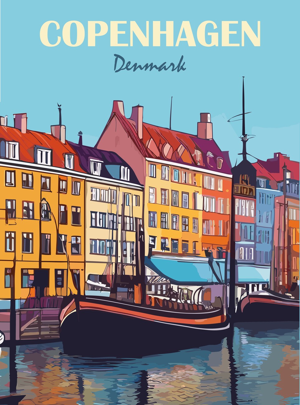 Wall Art Print | travel Copenhagen, poster Denmark